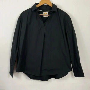 C&C California Black Split Neck Popover Shirt‎ Size Medium